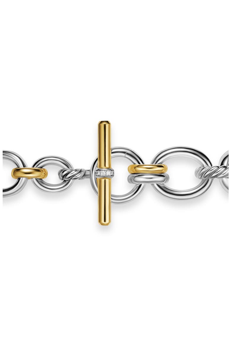 Mercer® Chain Bracelet in Sterling Silver with 18K Yellow Gold & Diamonds, 8mm, Alternate, color, DIAMOND/ TWO TONE