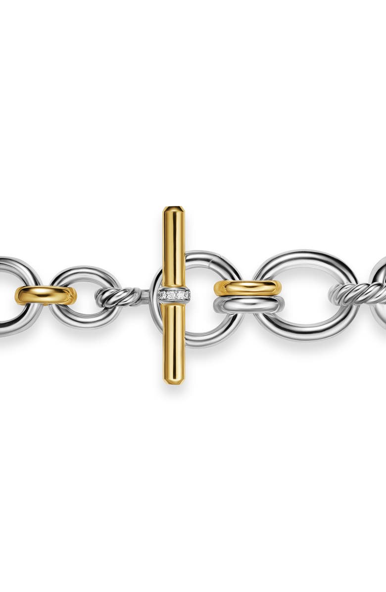 David Yurman Mercer<sup>®</sup> Chain Bracelet in Sterling Silver with 18K Yellow Gold & Diamonds, 8mm, Alternate, color, Diamond/ Two Tone