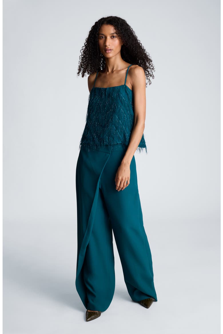 Asymmetrical Crossover Wide Leg Pants, Alternate, color, TEAL DUSK