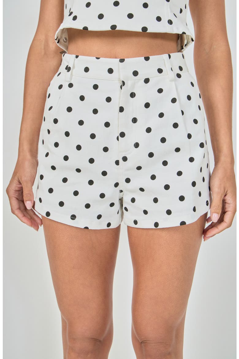 Polka Dot Shorts, Alternate, color, WHITE/ BLACK