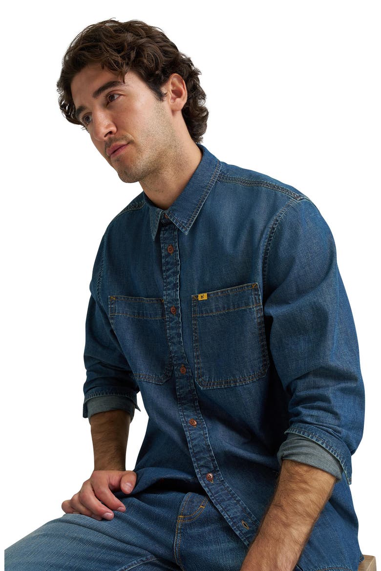 Gold Label Denim Long Sleeve Shirt, Alternate, color, GOLD RUSH