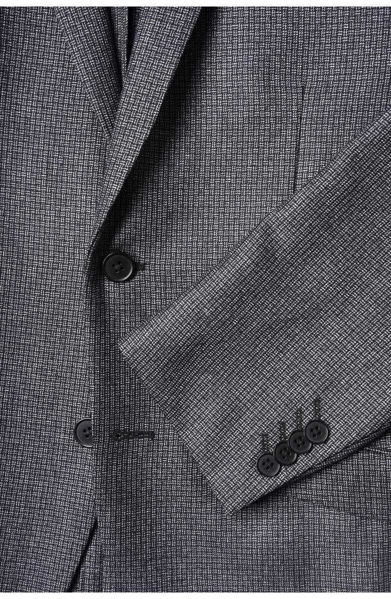SAVILE ROW CO Charcoal Basketweave Two Button Notch Lapel Suit Separate Blazer, Alternate, color, 
