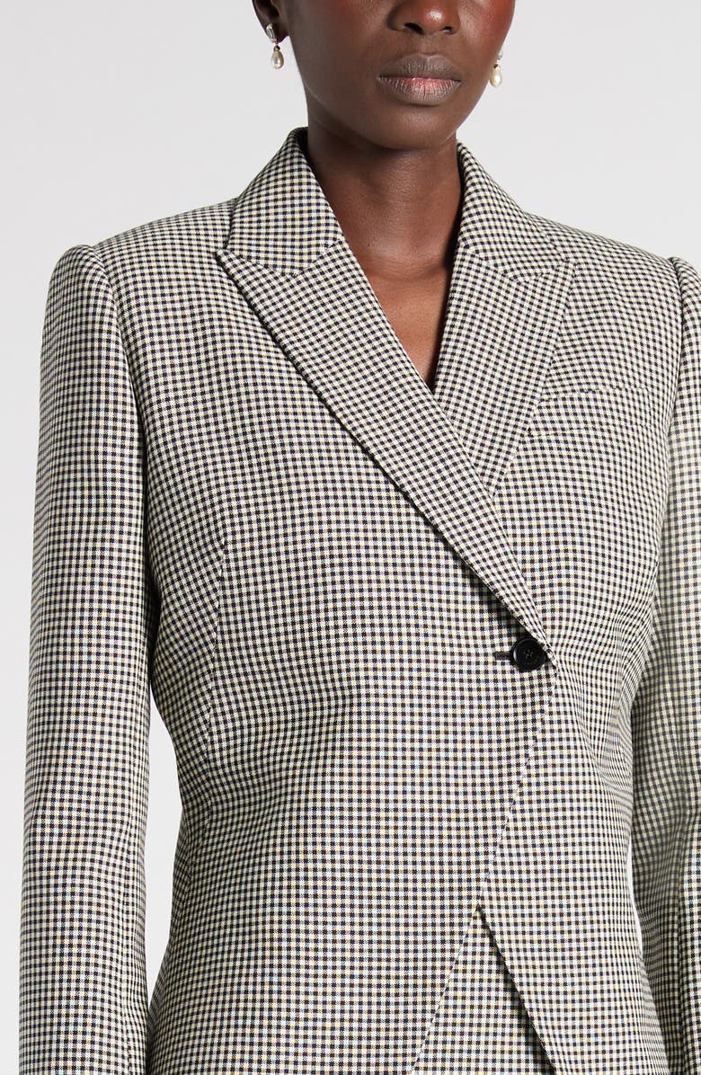 McQueen Houndstooth Wool Jacket, Alternate, color, Black/Ivory