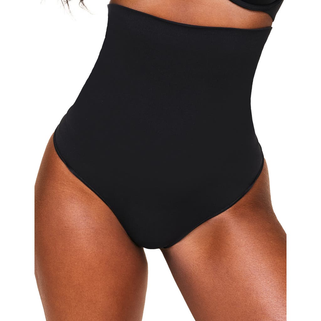 Adore Me Riya High-waisted Smoothing Thong In Black