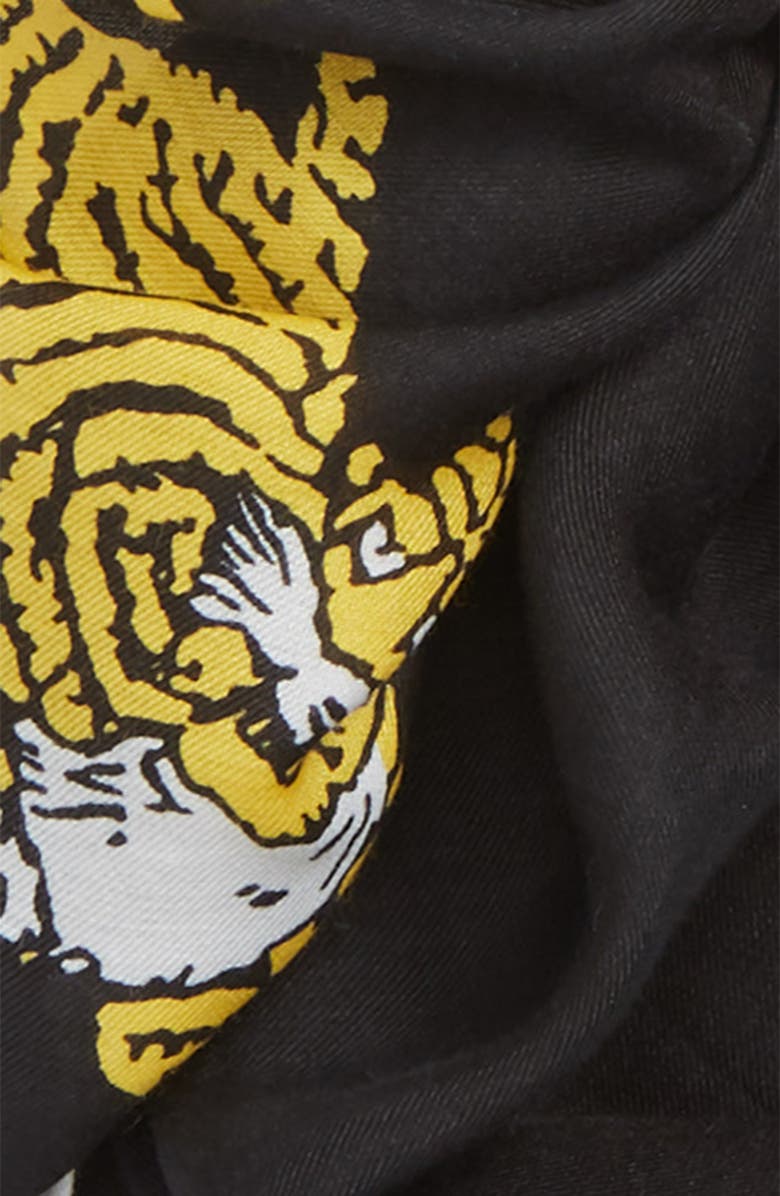 KENZO Walking Tiger Bandana Cotton & Silk Scarf, Alternate, color, 