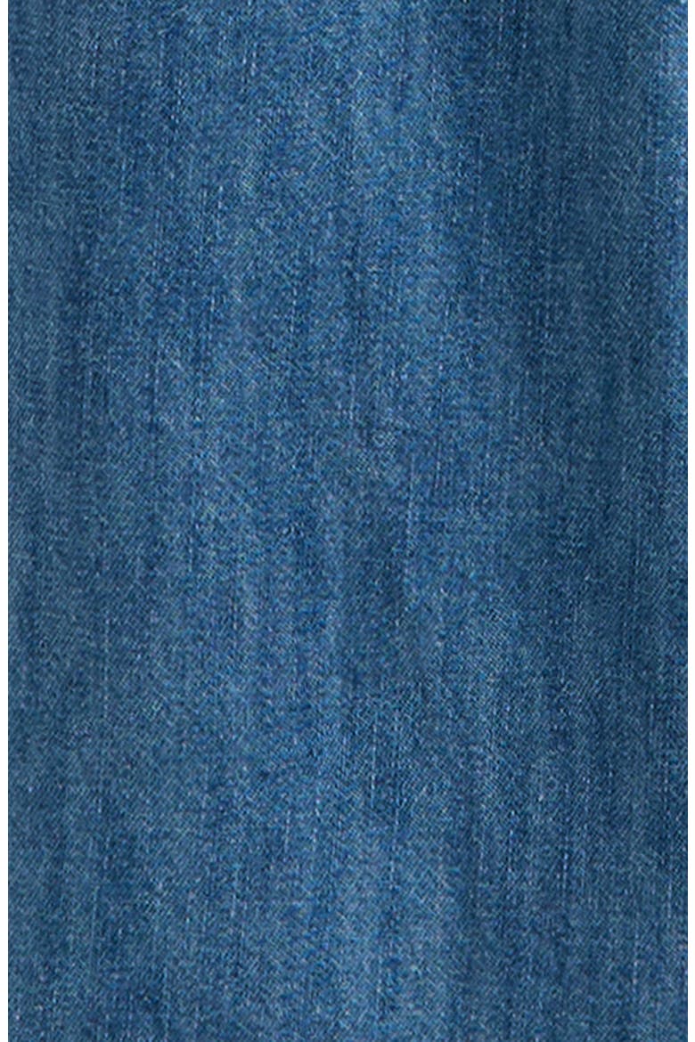 Kids' Ruffle Collar Denim Romper, Alternate, color, MID GEM WASH
