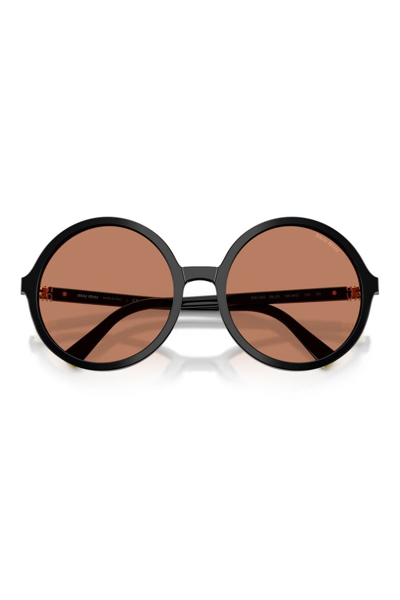 59mm Round Sunglasses, Alternate, color, BLACK / BROWN