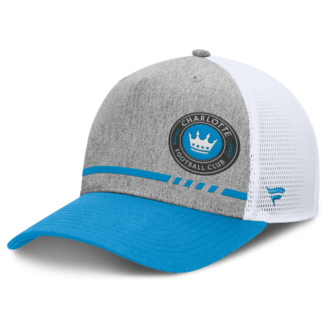 Men's Fanatics Heather Gray Charlotte FC Low Block Trucker Adjustable Hat