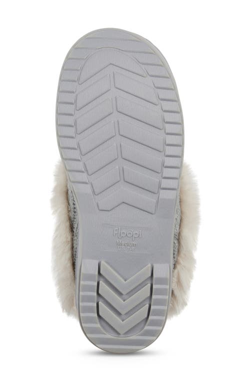 Floopi Faux Fur Trim Scuff Slipper In Gray