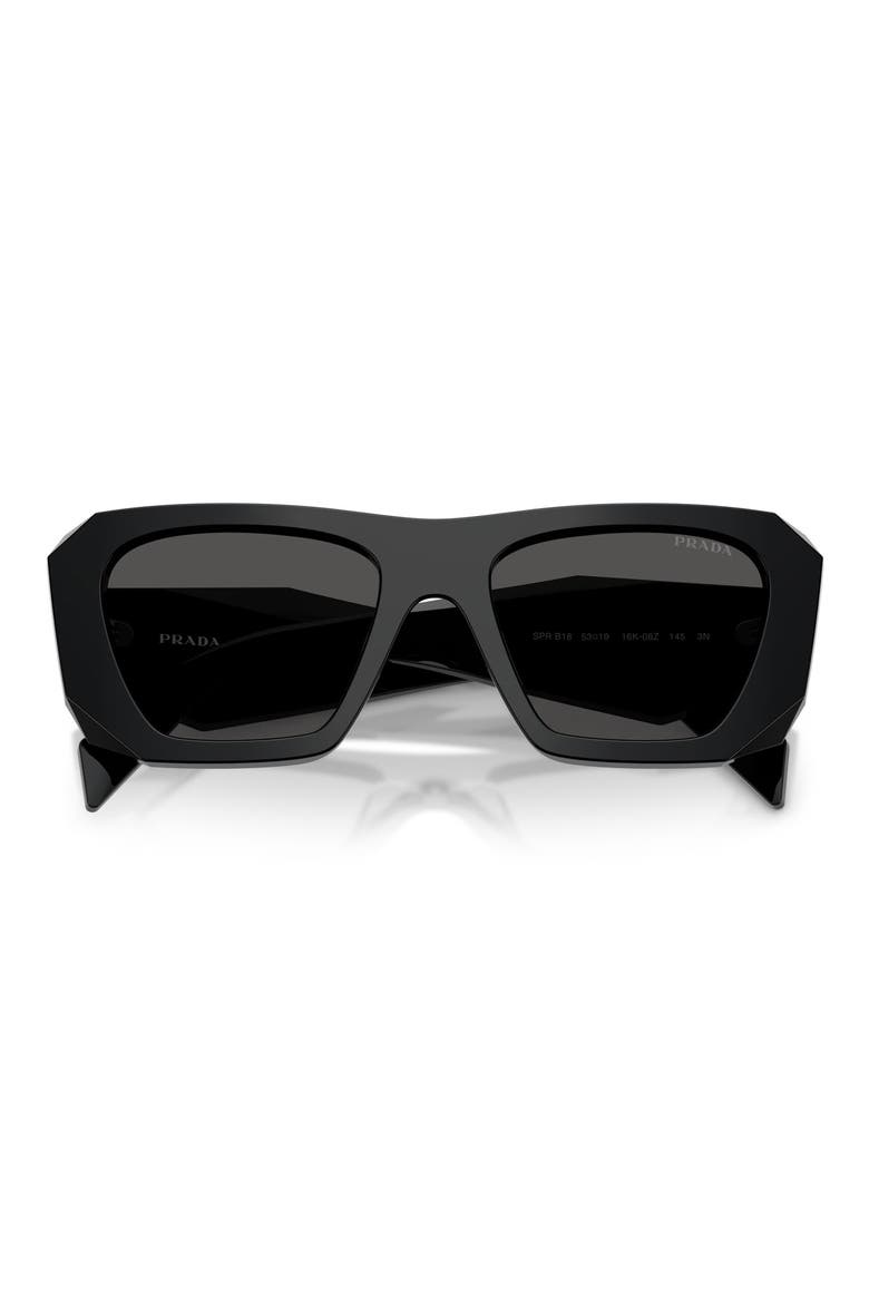 53mm Square Sunglasses, Alternate, color, BLACK / DARK GREY