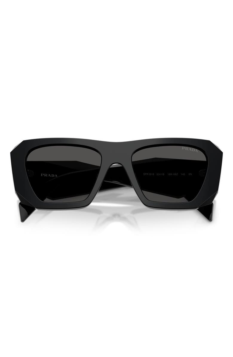 Prada 53mm Square Sunglasses, Alternate, color, Black / Dark Grey