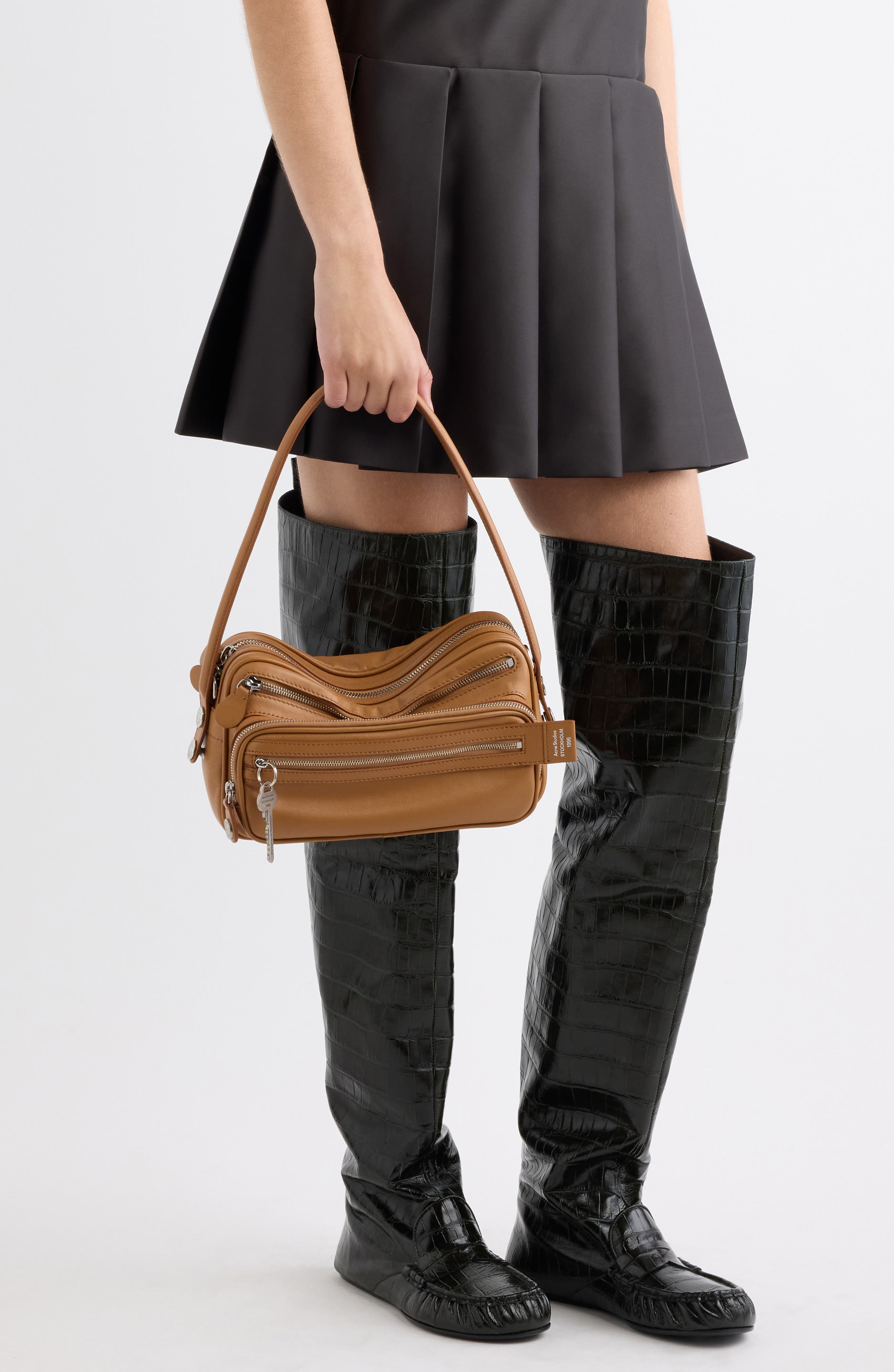Camero Party Leather Shoulder Bag, Alternate, color, CARAMEL BROWN