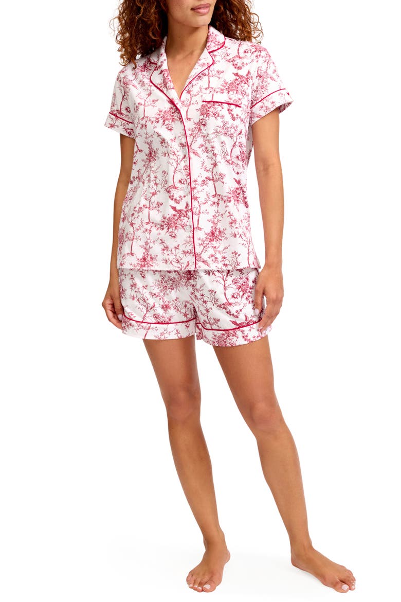 Pima Cotton Short Sleeve Pajamas, Main, color, RED
