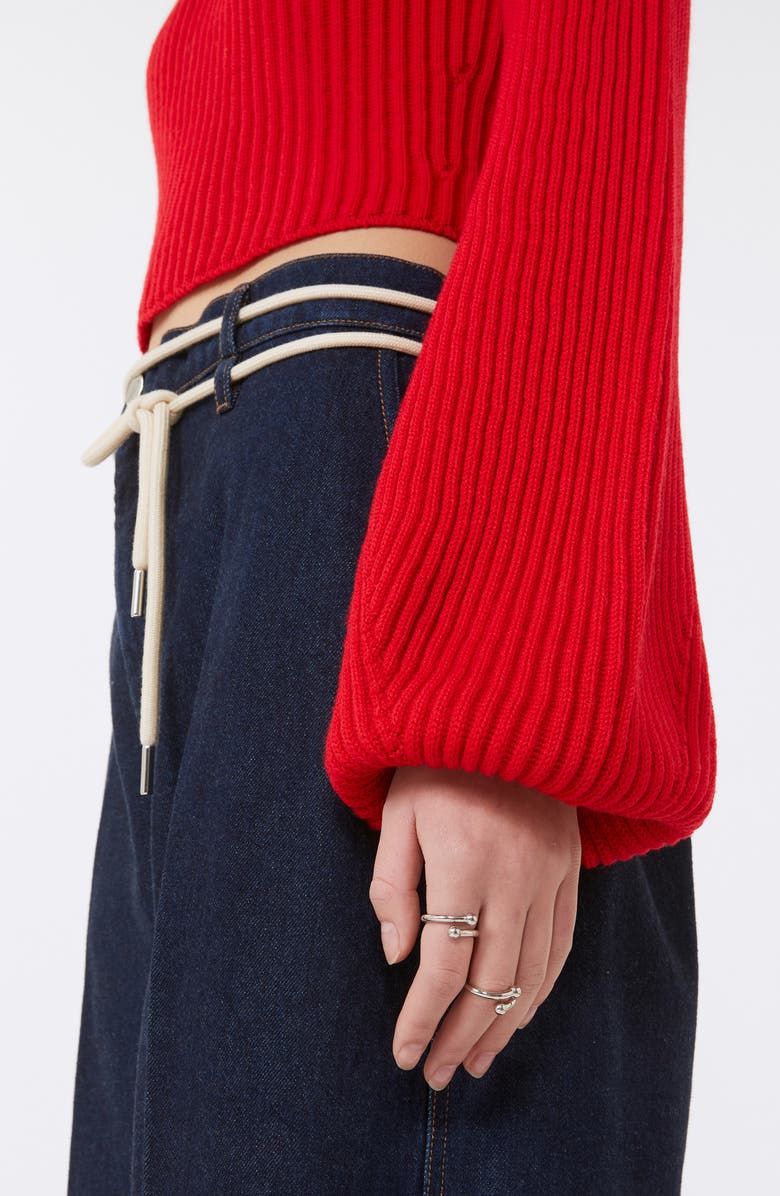 SPORTMAX Marmo Bell Sleeve Crop Sweater, Alternate, color, Red