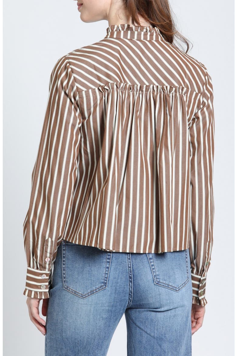 Ruffle Detail Cropped Shirt, Alternate, color, MOCHA CREAM