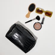 URBAN EXPRESSIONS HANDBAGS Croc Chic Cosmetic & Travel Organizer Pouch