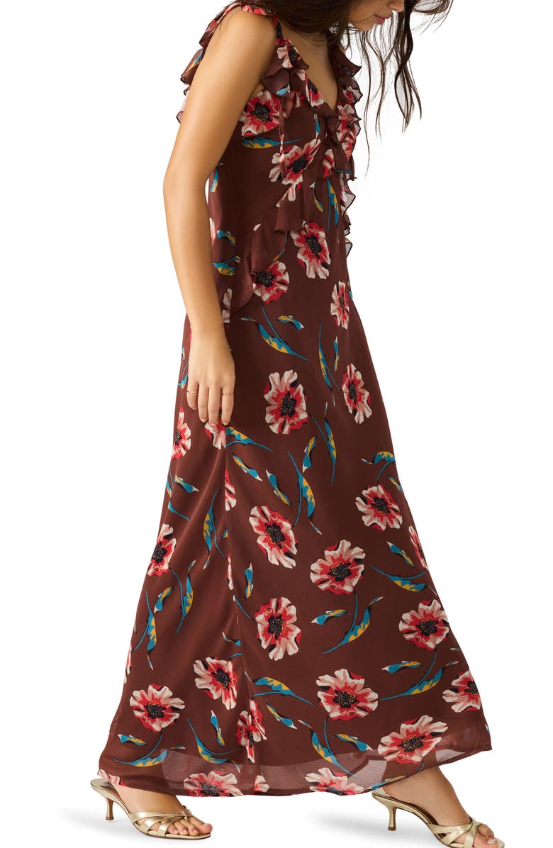 Steve Madden Adalina Ruffle Sleeveless Maxi Dress, Alternate, color, Brown