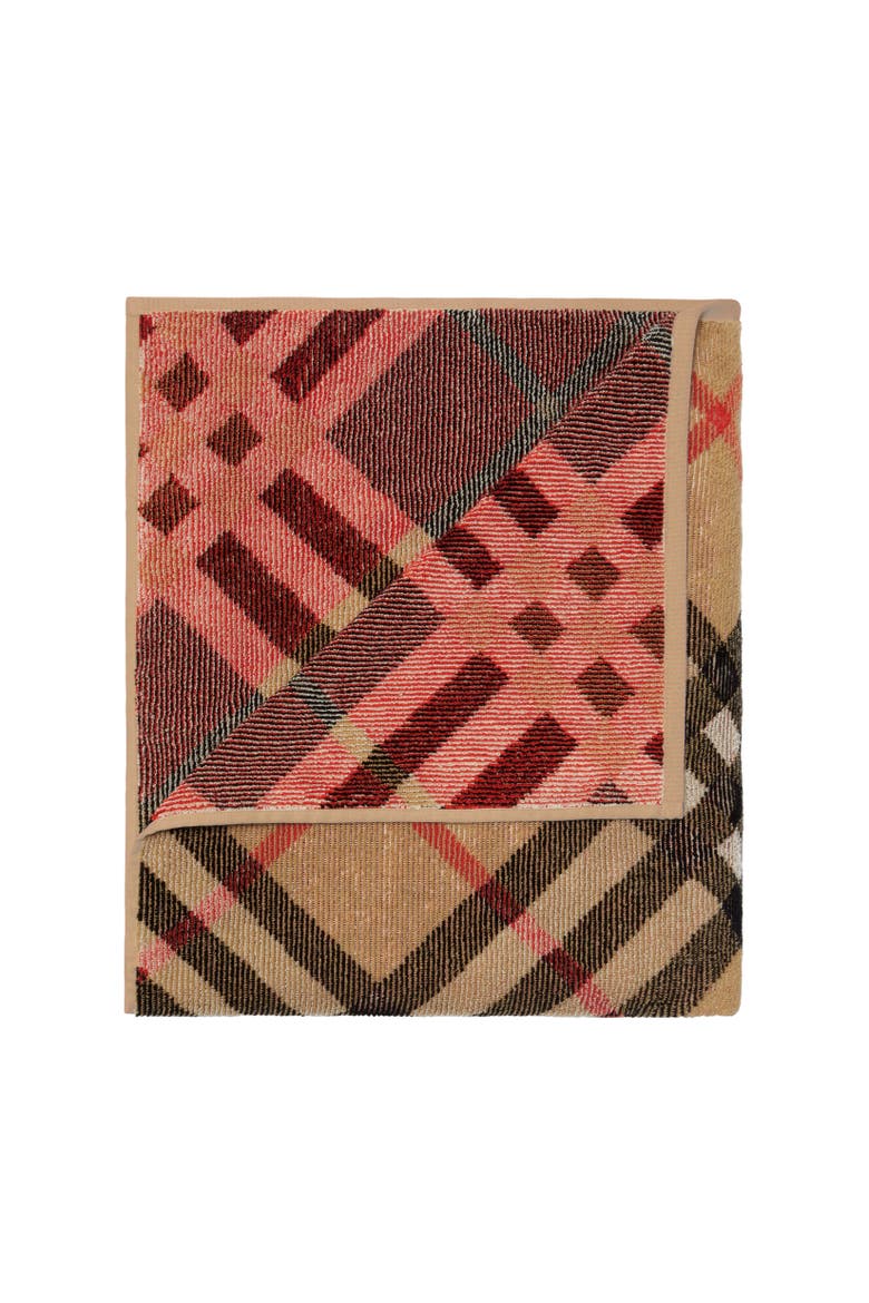 Check Cotton Towel, Alternate, color, Sand beige