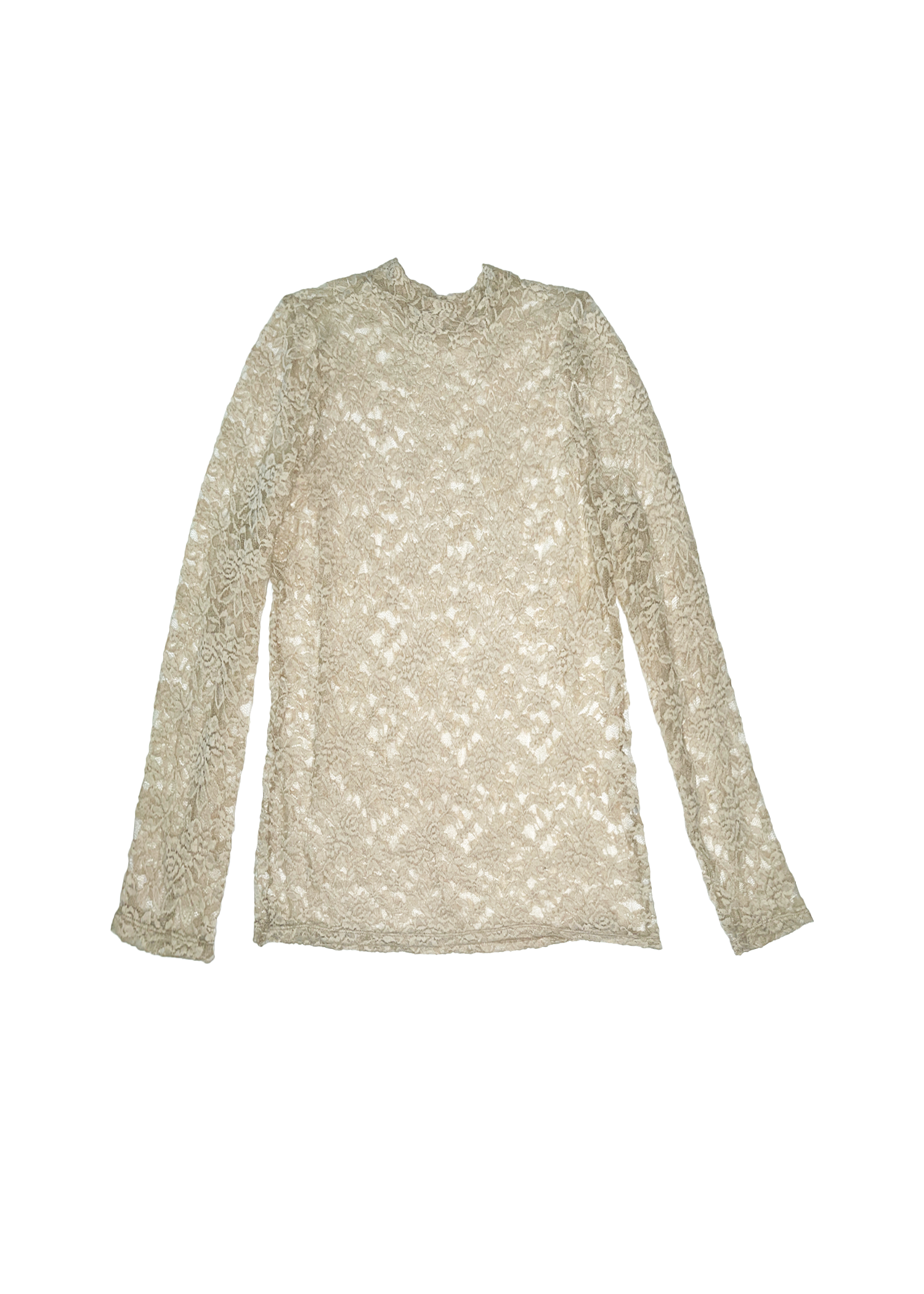 BAACAL Nova Stretch Lace Mock Turtleneck in Cream 