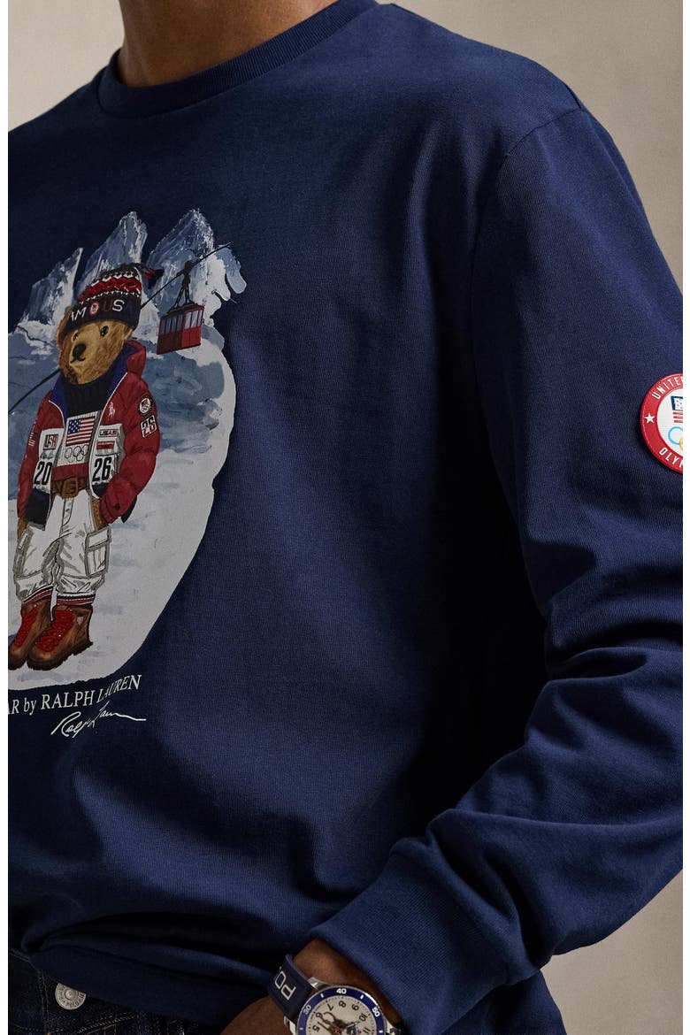 Team USA Polo Bear Graphic T-Shirt, Alternate, color, REFINED NAVY