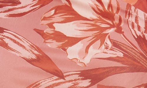 Flying Tomato Floral Long Sleeve Ruched Mesh Body-con Dress In Brown