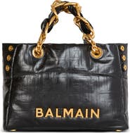 Balmain Small 1945 Soft tote bag in crackled calfskin