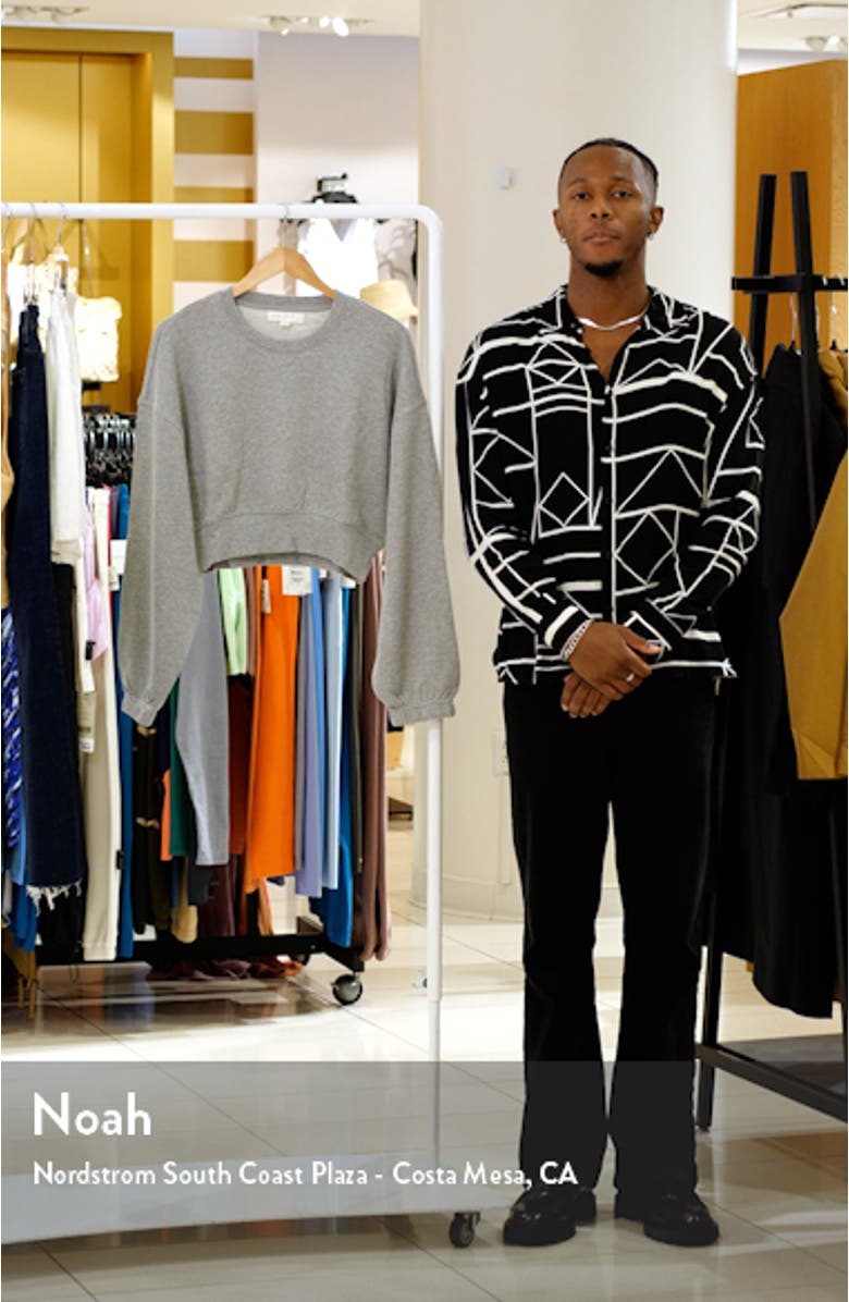 Crop Cotton Crewneck Sweatshirt, sales video thumbnail