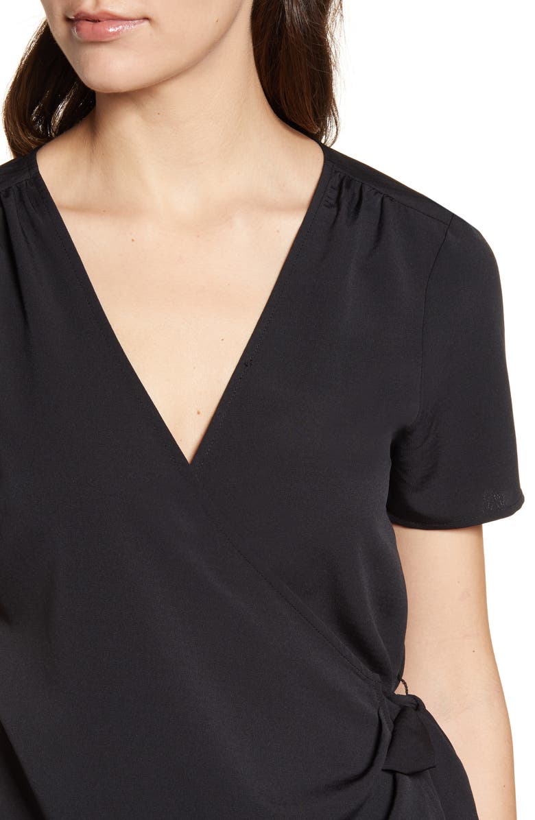 Bobeau Gwyneth Wrap Top, Alternate, color, 