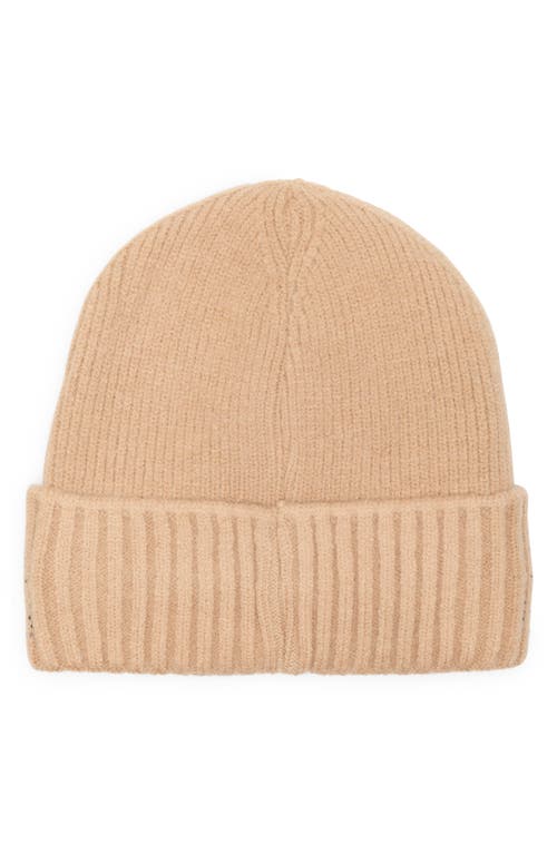 Nanette Lepore Rhinestone Cuffed Knit Beanie In Brown