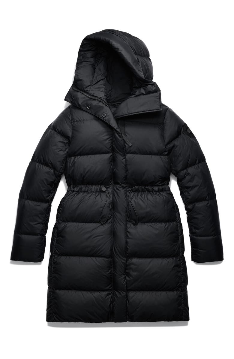 Canada Goose Montgomery Tonal Label 750 Fill Power Down Coat, Alternate, color, Black