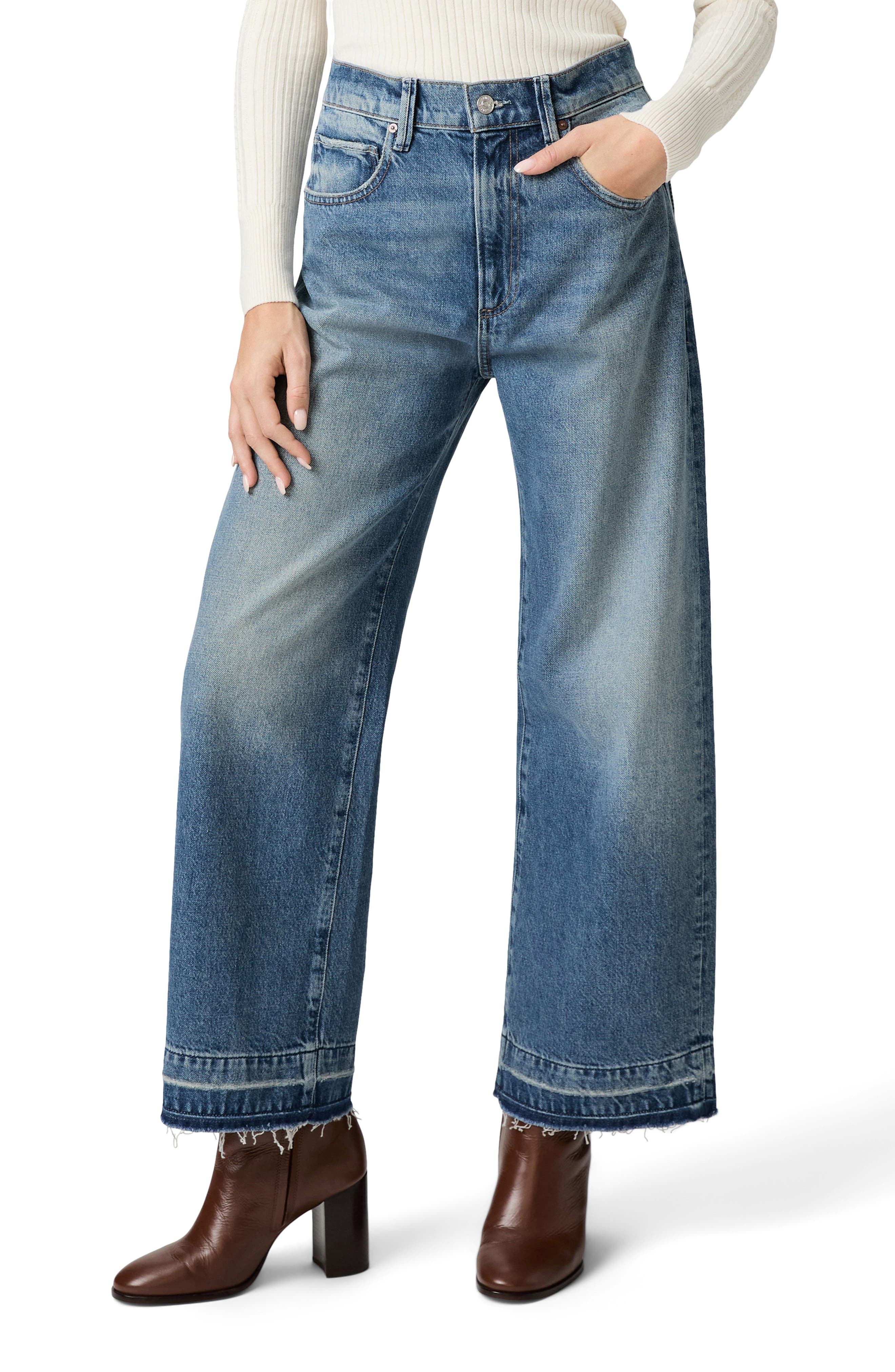 PAIGE Arellia Release Hem High Waist Ankle Barrel Jeans