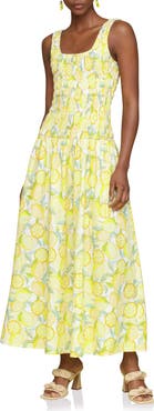 Avec Les Filles Smocked Sleeveless Fit & Flare Maxi Dress