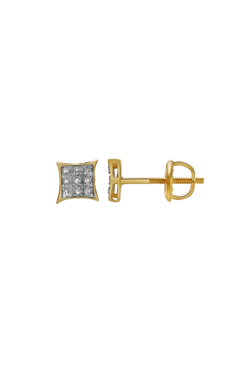 LuvMyJewelry Vivaz 10K Yellow Gold Diamond Unisex Earrings - 0.05 Cts, Main, color,