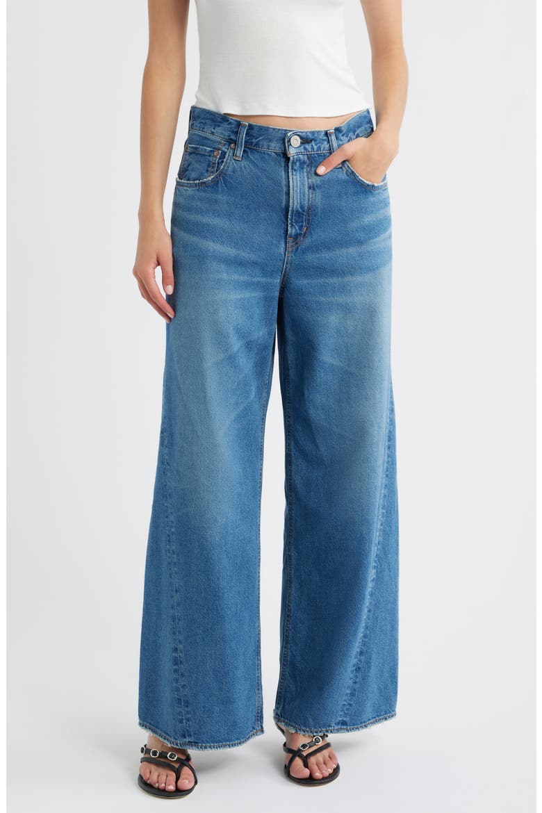 Atlanta Twisted Seam Wide Leg Jeans, Main, color, BLUE