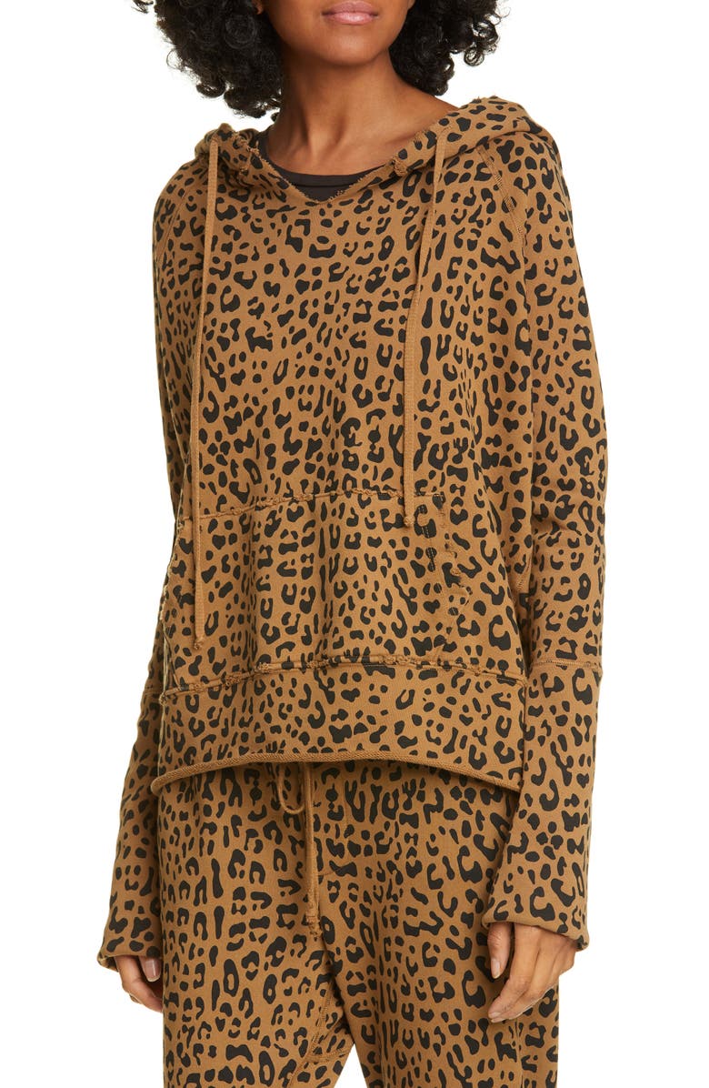 Nili Lotan Janie Leopard Print Hoodie, Alternate, color,