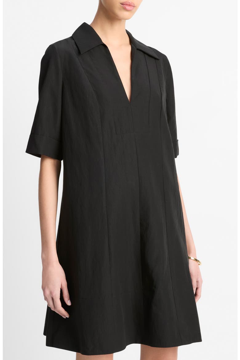 Collar A-Line Dress, Alternate, color, BLACK