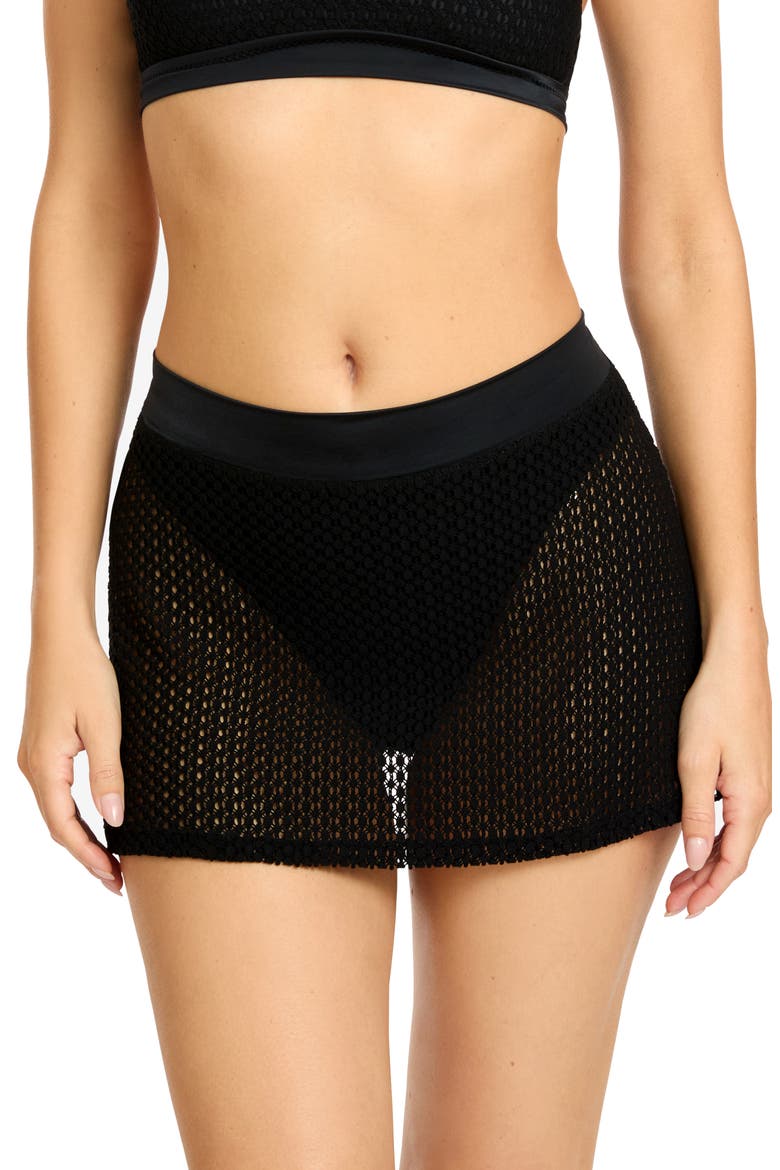 Cover-Up Miniskirt, Main, color, BLACK