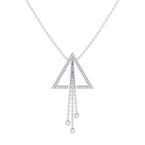 Skyline Triangle Silver Diamond Lariat Necklace