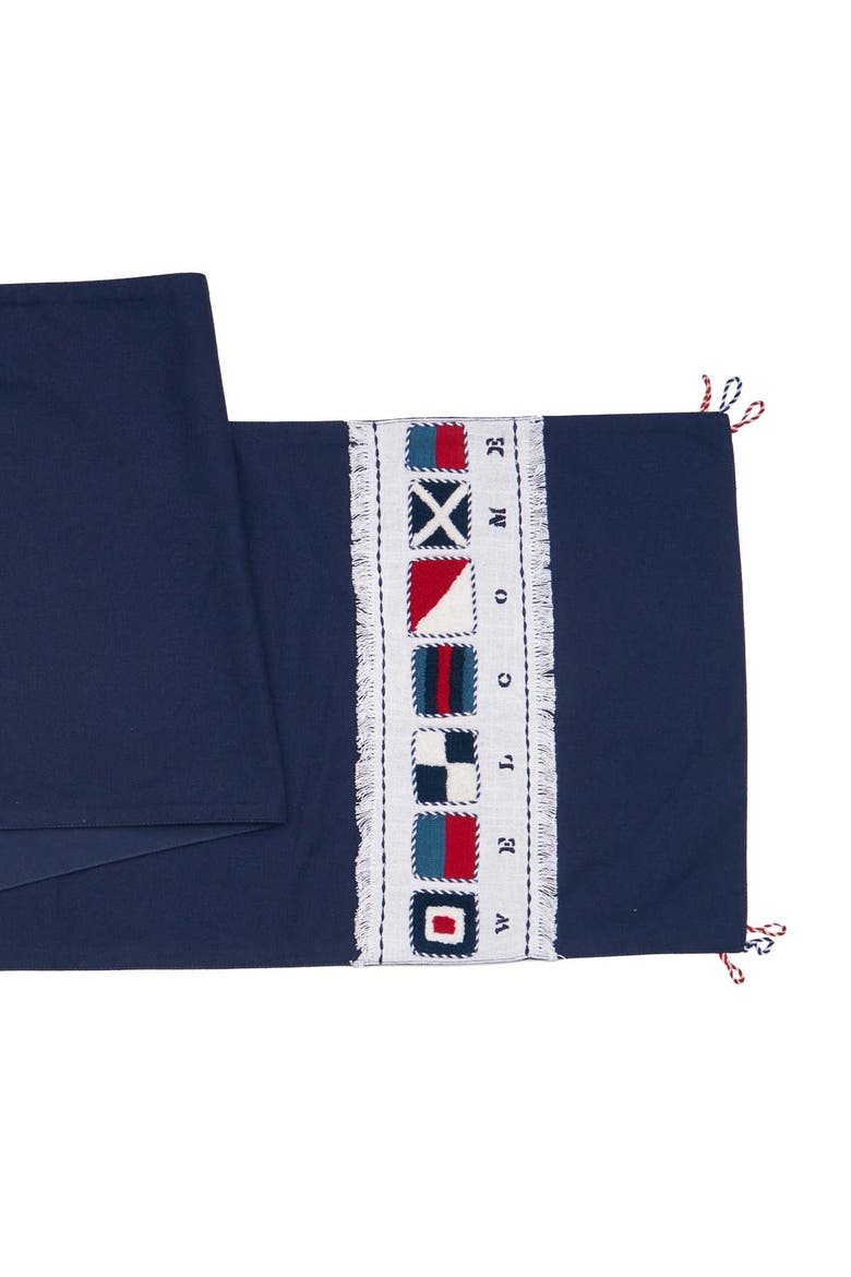 Nautical Flag Table Runner, 14" x 72", Alternate, color, Blue