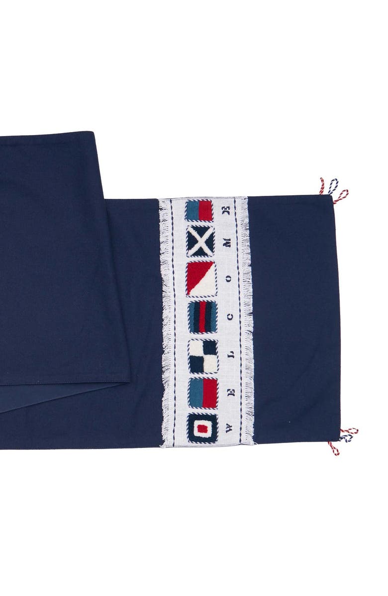 C&F Home Nautical Flag Table Runner 14" x 72", Alternate, color, Blue