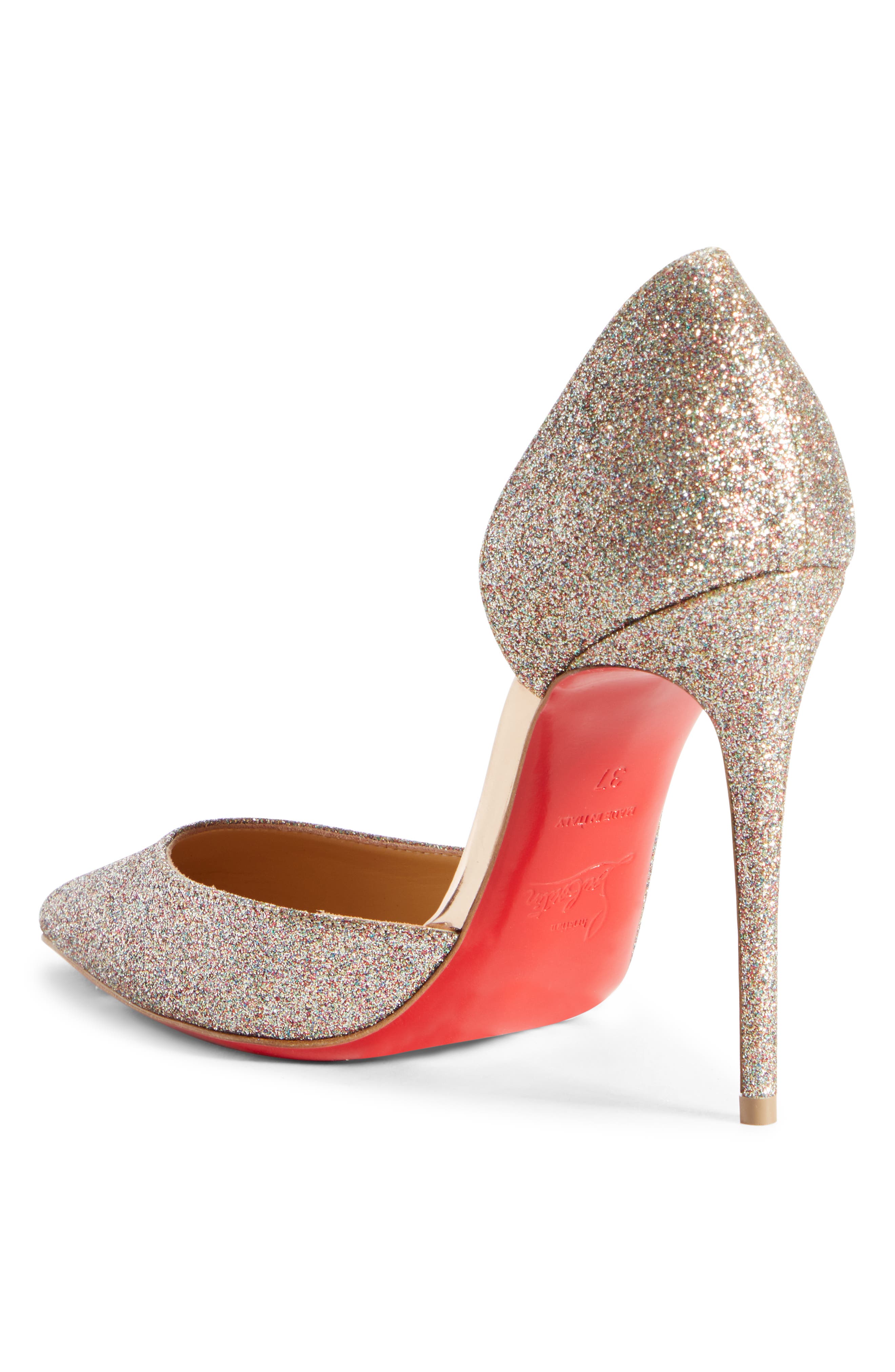 Christian Louboutin Iriza Half d'Orsay Glitter Pump, Alternate, color, 