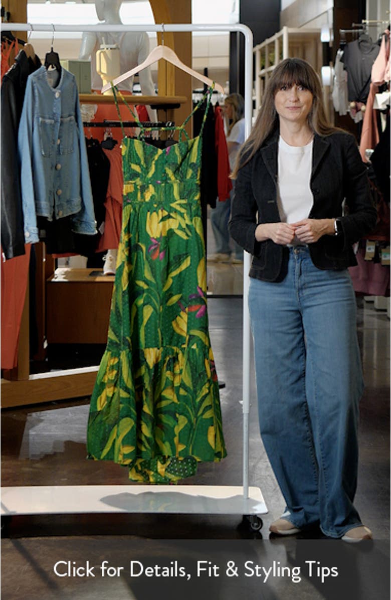 Banana Aquarela Cotton Midi Dress, sales video thumbnail