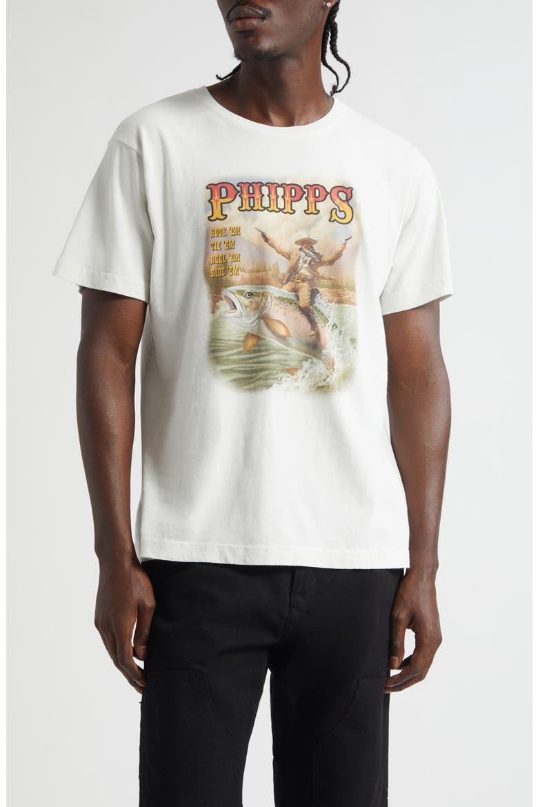 Fish Rider Graphic T-Shirt, Main, color, WHITE