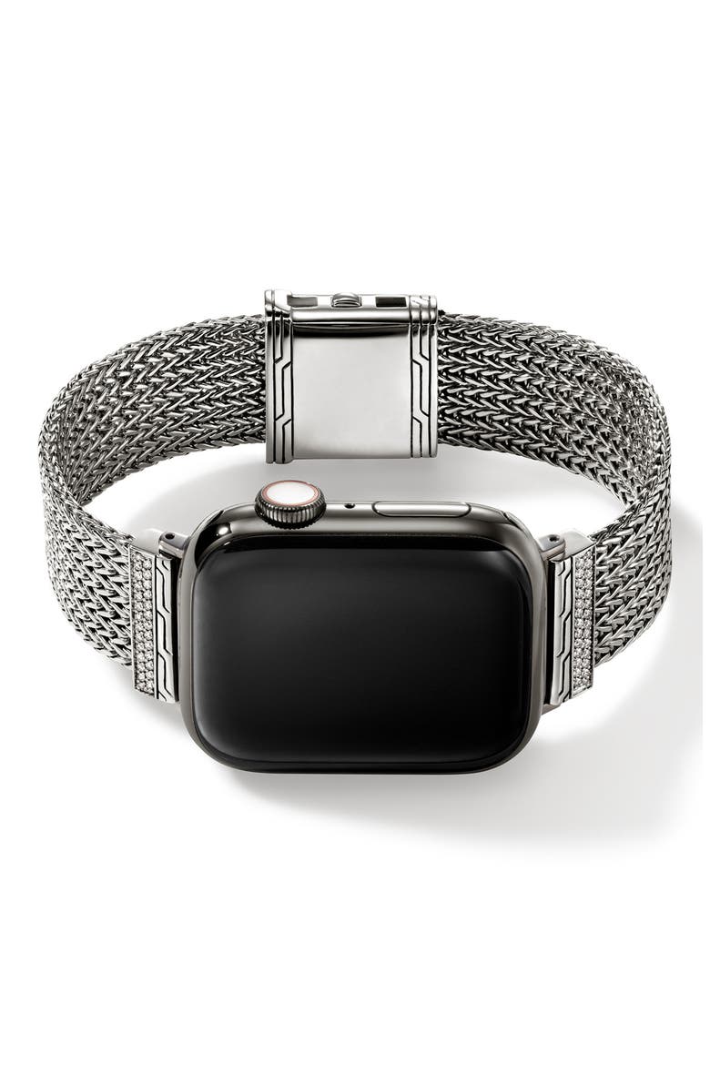 Smart Watch Strap Diamond Pavé, 18mm, Main, color, SILVER