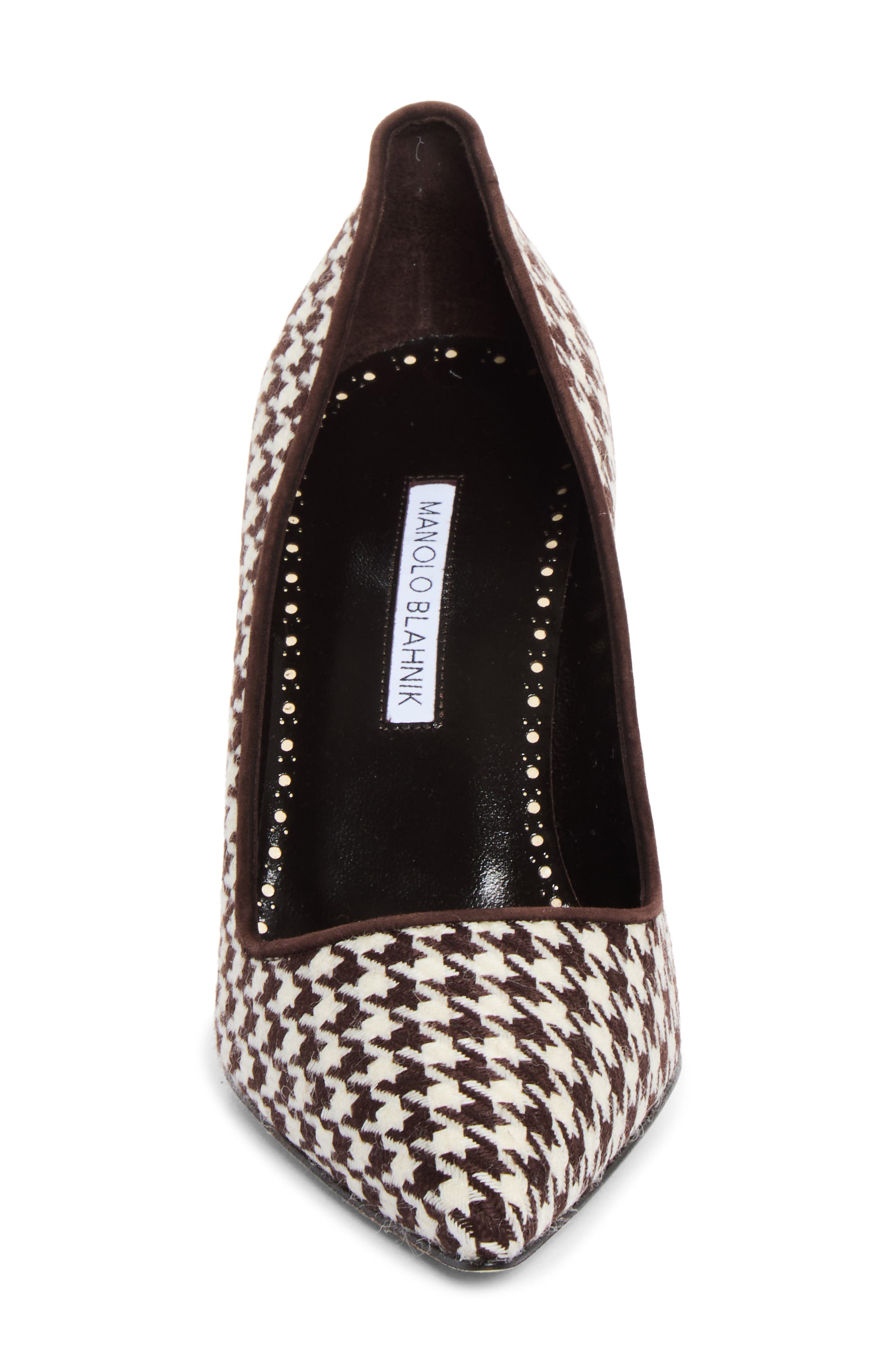 BB Pointed Toe Pump, Alternate, color, DARK BROWN/ CREAM