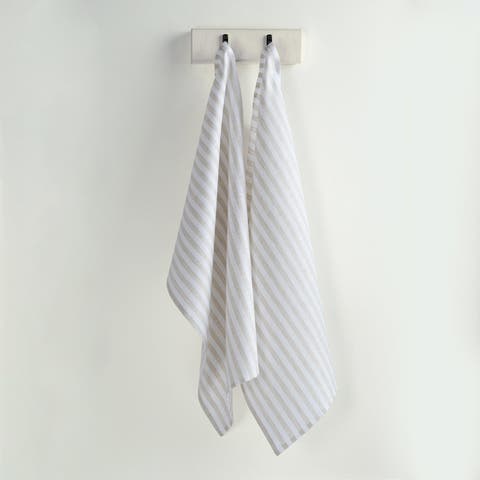 Linen Kitchen Towels Set of 2, 17 x 26" - Amalfi Stripe