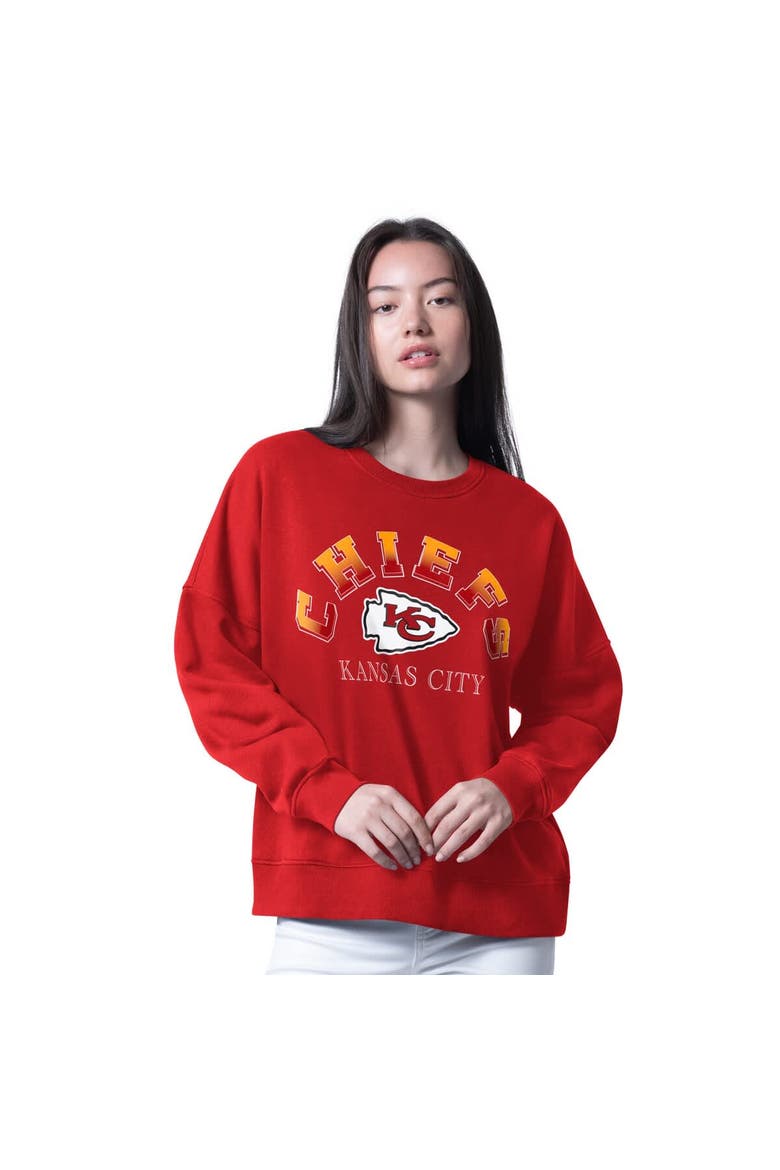 Women's G-III 4Her by Carl Banks Red Kansas City Chiefs Oversized Feud Sweatshirt, Main, color, Red