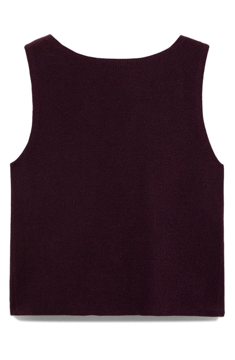 MANGO Fine Rib Sweater Tank, Alternate, color, Chocolate