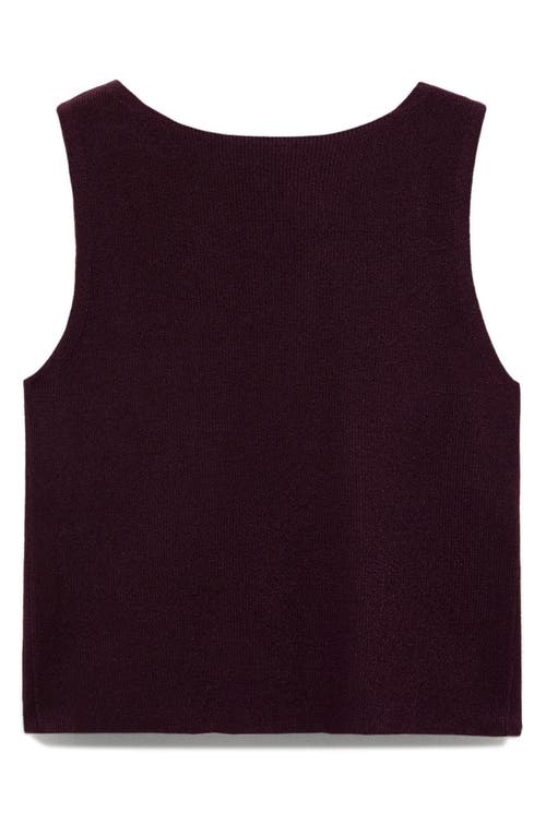 Mango Fine Rib Sweater Tank In Purple