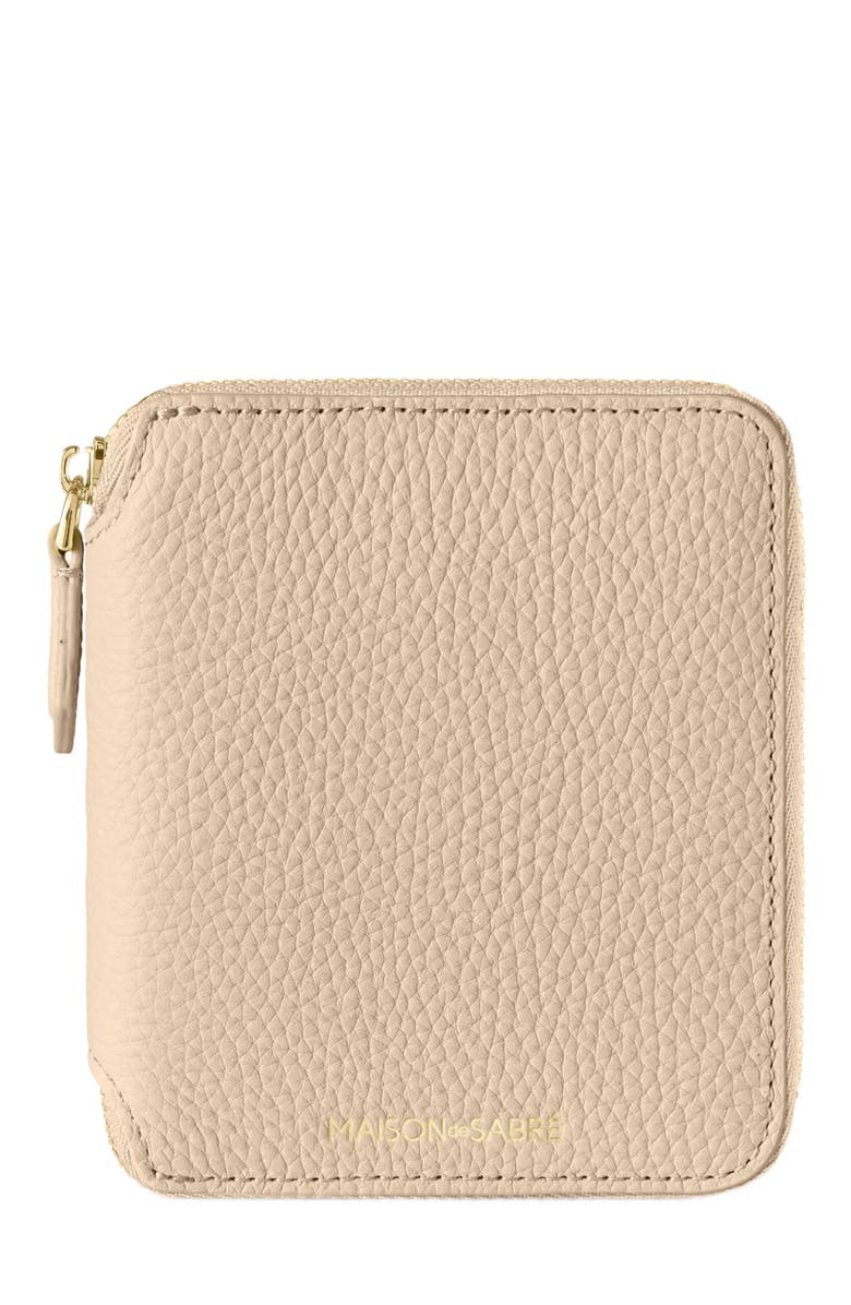 MAISON de SABRÉ Small Leather Zip Around Wallet, Main, color, Saharan Brown